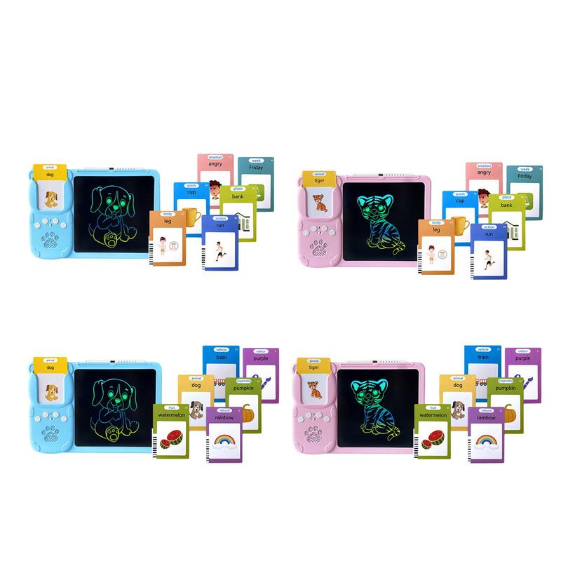 2 w 1 gadające fiszki Tablet do pisania zabawki edukacyjne zabawki Montessori fiszki z mową kieszonkową na prezenty dla dzieci