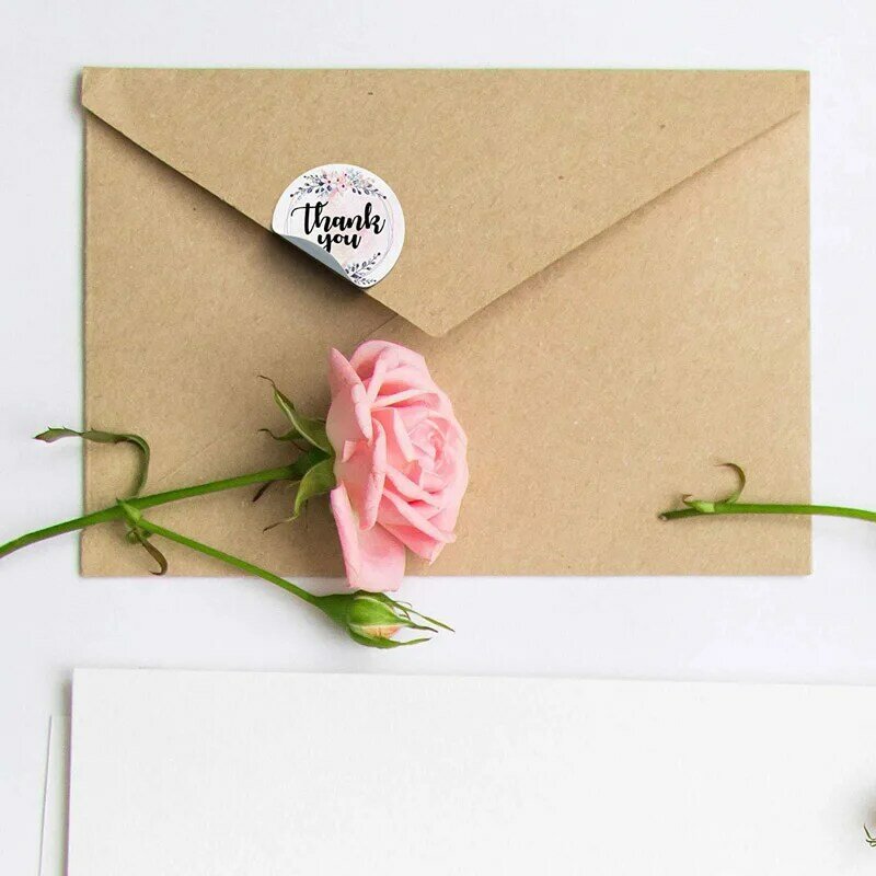 Obrigado Flor Adesivos para o Amor, Oh Baby, Etiquetas bonitos para festa de casamento, Scrapbooking Envelopes Selo Adesivos, 50-500PCs
