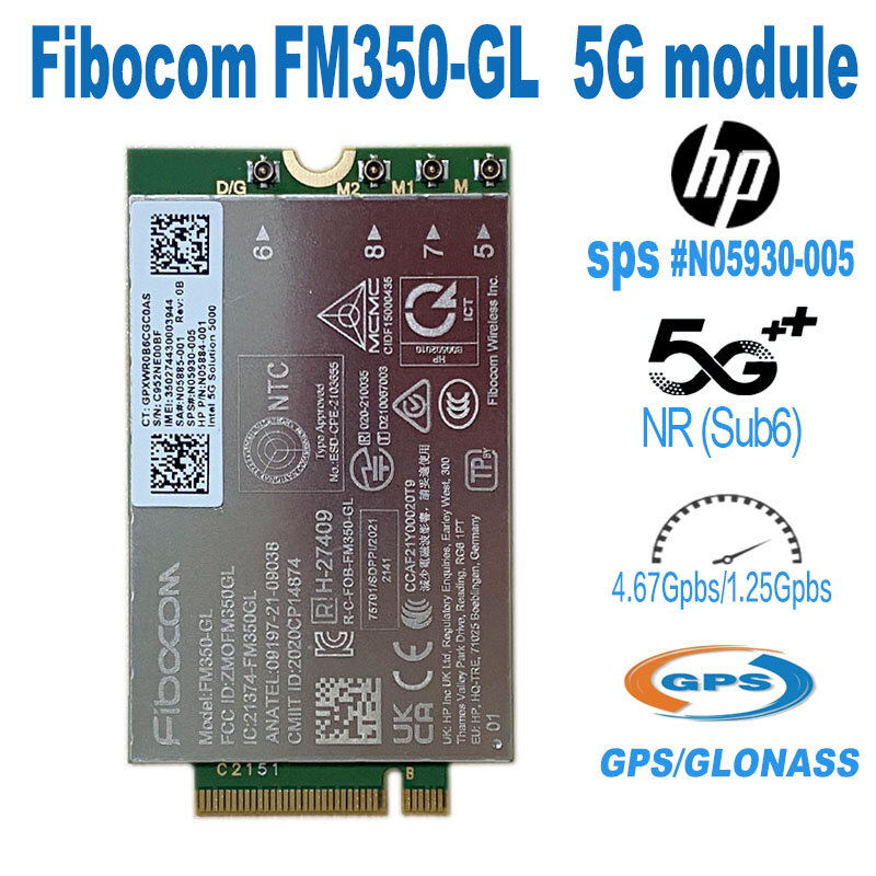 WDXUN FM350-GL module M.2 pour X360 830 855 G7 7940HS 855G8 Ordinateur Portable M46335-005 5G persévérance WCDMA 4x4 MIMO GNSS module FM350 GL