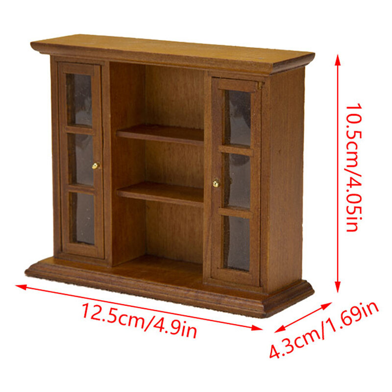 Miniature Wooden Chinese Classical Wardrobe Mini Cabinet Bedroom Furniture Kits Home & Living For 1/12 Scale Dollhouse