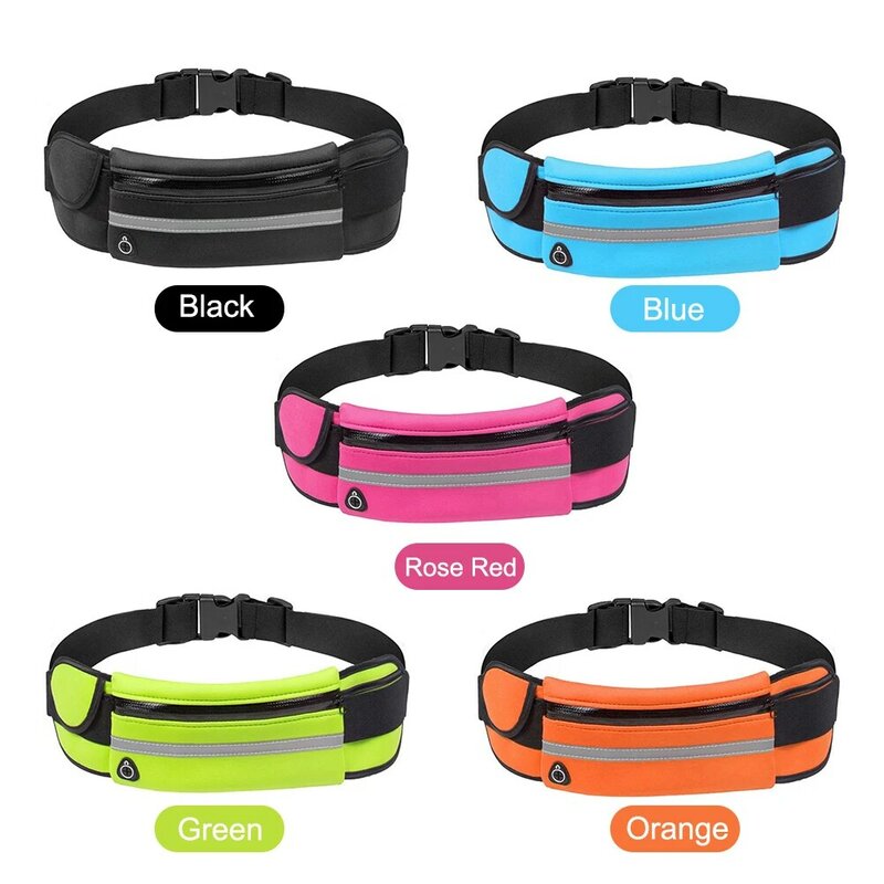 Mini Jogging Waist Bags Lightweight Running Belt Waist Pack Portable Elastic Breathable with Reflective Stripe for Outdoor Sport