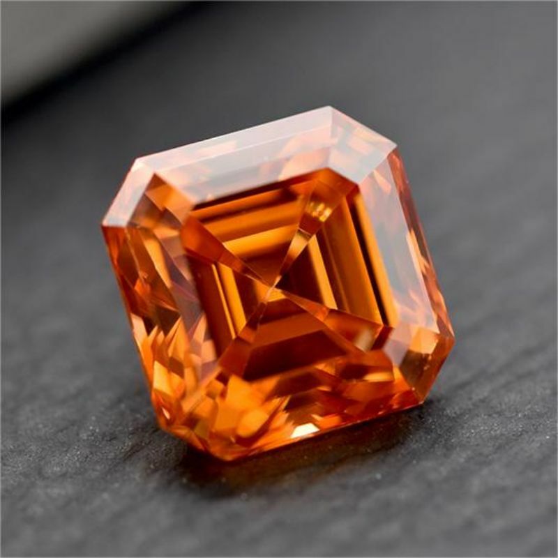 Moissanite batu longgar oranye ascher Cut Lab tumbuh bahan perhiasan lulus penguji berlian dengan sertifikat GRA