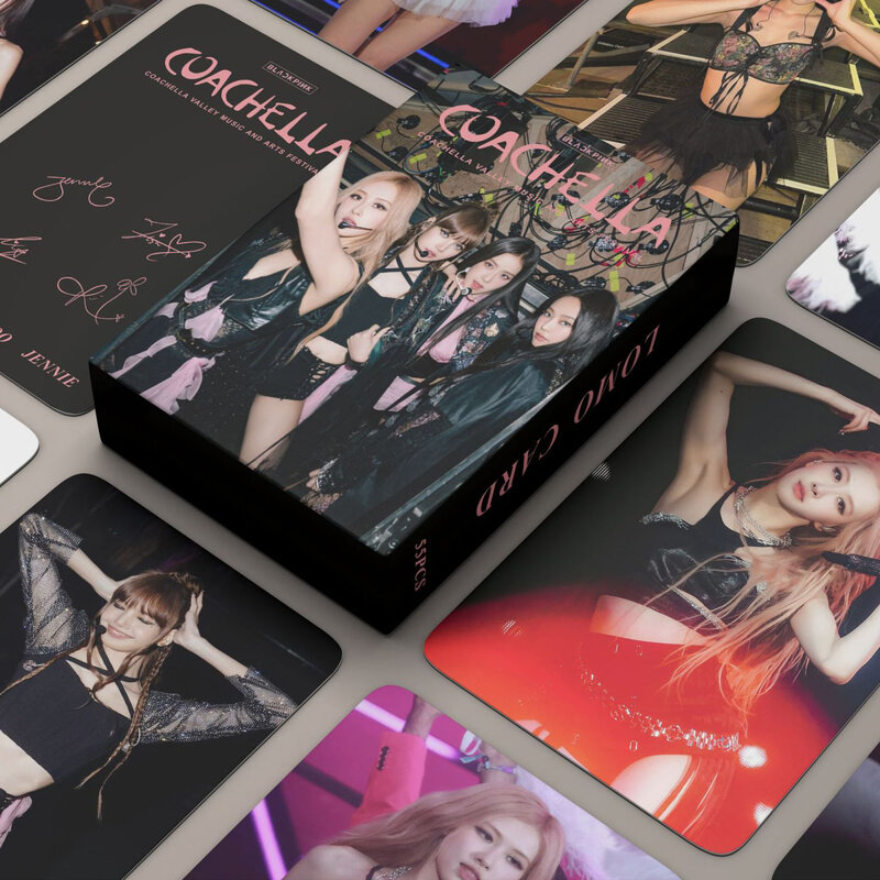 Jisoo Jennie lisa-コレクタブルフォトカード,5枚セット,ピンクのアルバム,ファンコレクション,55枚