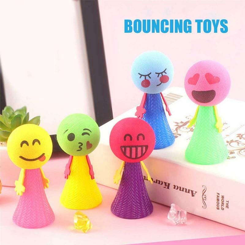 Boneka lompat warna-warni, mainan edukasi Elf lucu Anti stres bagus hadiah ulang tahun liburan pesta warna acak