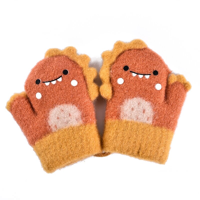 Enfants hiver coupe-vent portant des gants tricotés extensibles à doigts complets cadeau pour enfants mitaines chaudes de la