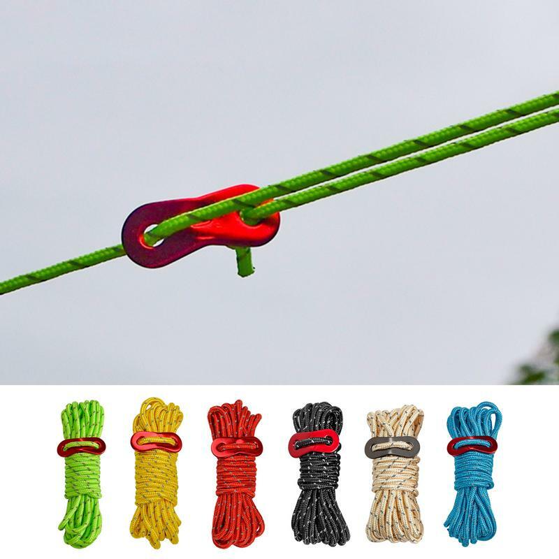 Cuerda reflectante para tienda de campaña al aire libre, cordón de paracaídas, accesorios de aluminio, 4mm