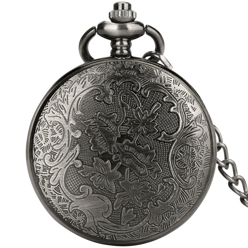 Reloj de bolsillo con colgante antiguo para hombre y mujer, cadena de reloj de movimiento de cuarzo, diseño de construcción del imperio del Estado de Nueva York, reloj coleccionable