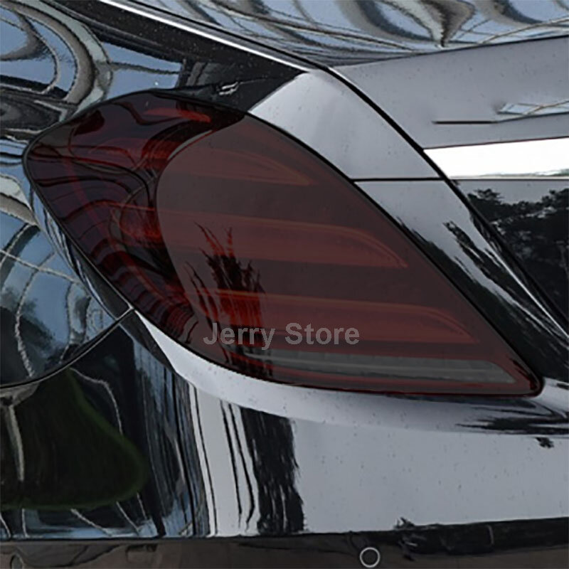 Stiker lampu depan mobil untuk Benz Maybach S 2015-2020, lapisan pelindung lampu belakang, Stiker lampu hitam transparan restorasi vinil