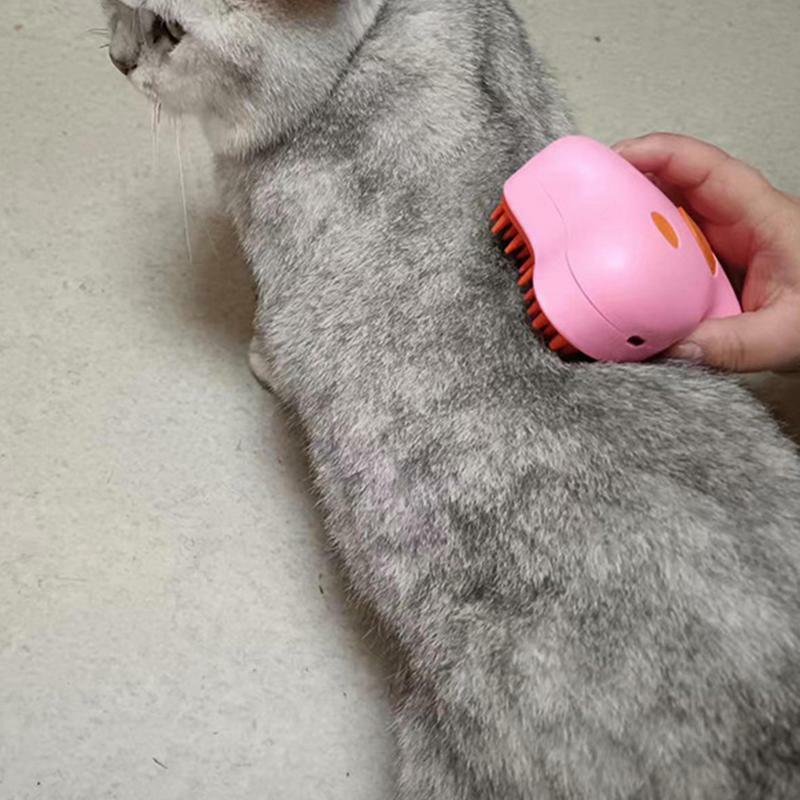 Sikat kucing dengan uap multifungsi, sisir pijat semprot kucing dan anjing sikat uap tahan lama pencegahan rambut perlengkapan kucing