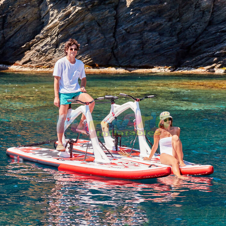 Bicicleta de agua flotante inflable para deportes al aire libre, deportes acuáticos, aventura en el océano, doble gente