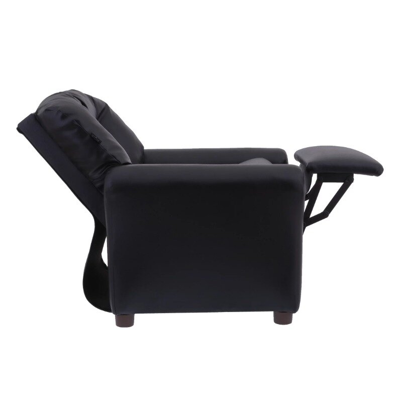 كرسي كرسي من الجلد الصناعي للأطفال ، كرسي أسود تقليدي