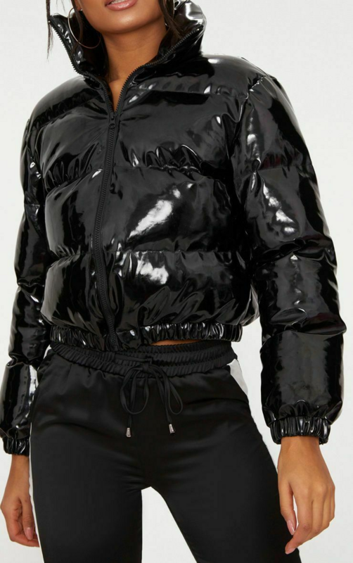 Mode Vrouwen Gewatteerde Puffer Jassen Lage Mouwen berdiri Krag metalik dipotong Jassen gaya jalanan musim dingin panas Koop S-XL