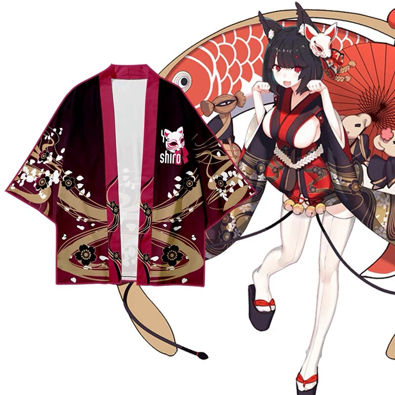 Harajuku Spiel Azur Lane Kawaii 3D Kimono Shirt Umhang Cosplay Mode Männer Frauen Sieben Punkt Ärmel Tops Junge Mädchen Strickjacke Jacken