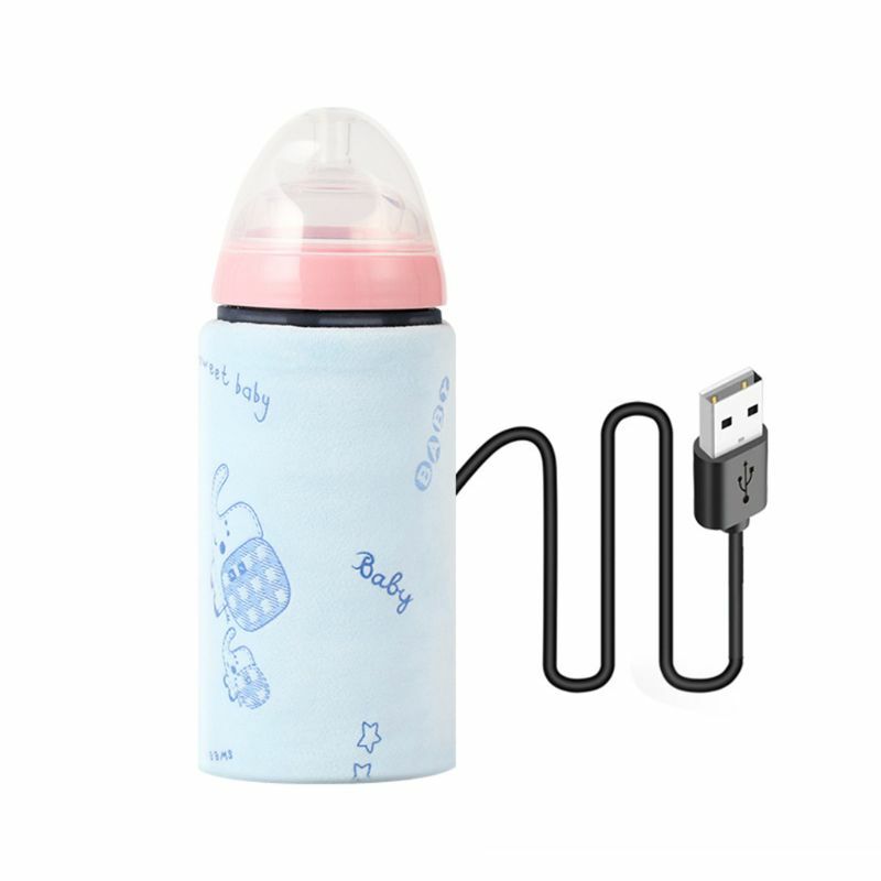 97BE Torba termiczna na butelkę dla niemowląt USB Inteligentny nadruk kreskówkowy o stałej temperaturze Uroczy