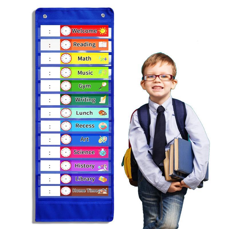 Pocket Chart Schedule Calendar Pocket Chart Learning From Home And School Homeschooling Or Classroom For Teachers Essential For