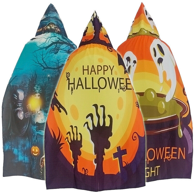 Cape d'halloween avec chapeau, motif de chauve-souris de Vampire, accessoires de Costume de carnaval pour enfants, garçons et filles, 2022