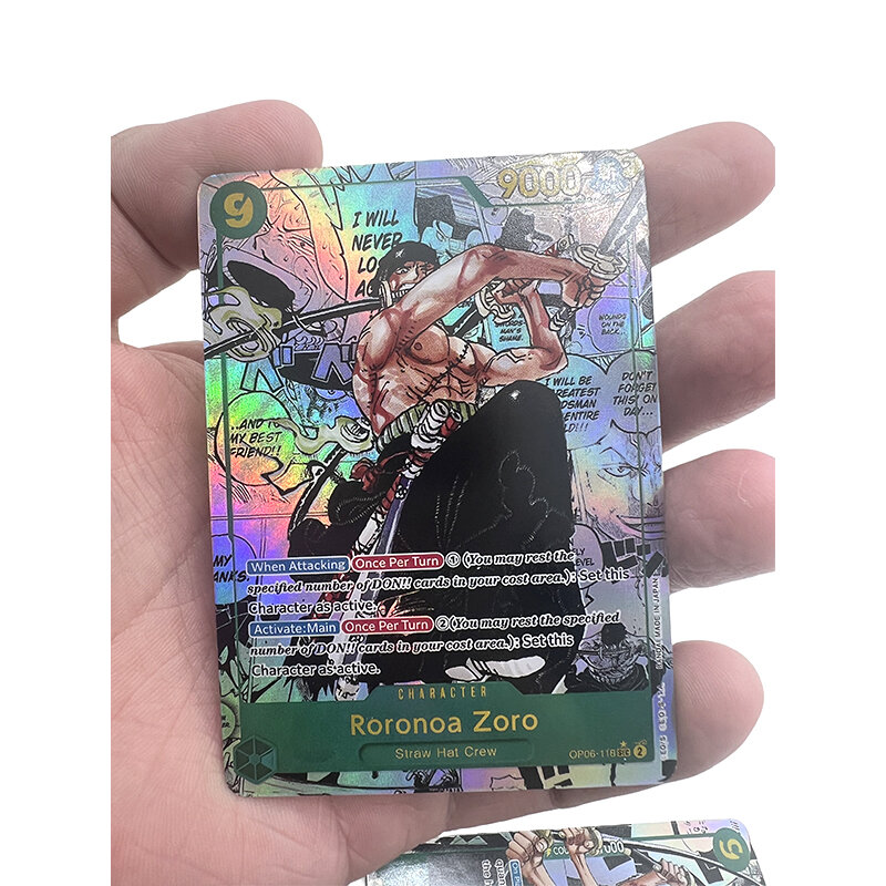 Fai da te fatto in casa un pezzo Roronoa Zoro carta acrilica mattone Anime personaggi collezione Flash Card giocattoli dei cartoni animati regalo di natale