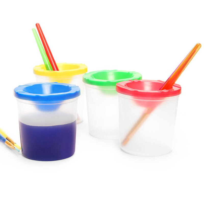 Plastic Transparent Multifunctional Washing Bucket with Lid Painted Art Pen Washing Cup Accessories