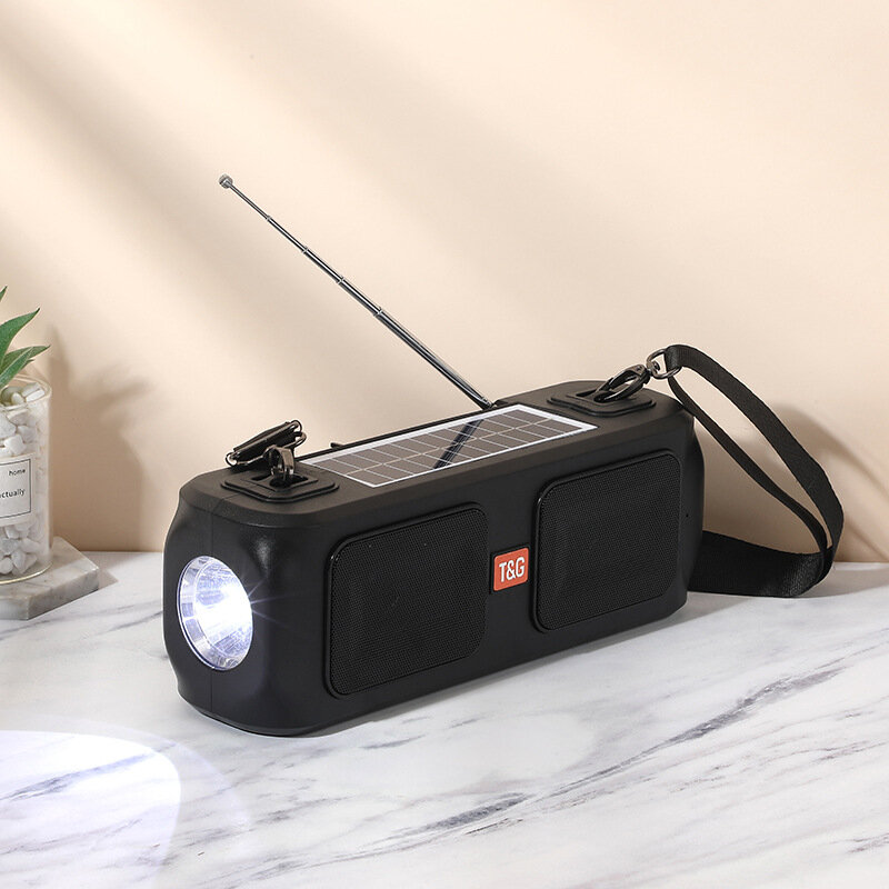 Lanterna FM Solar portátil com som do presente, alto-falante sem fio Bluetooth, alto-falante exterior TWS, novo