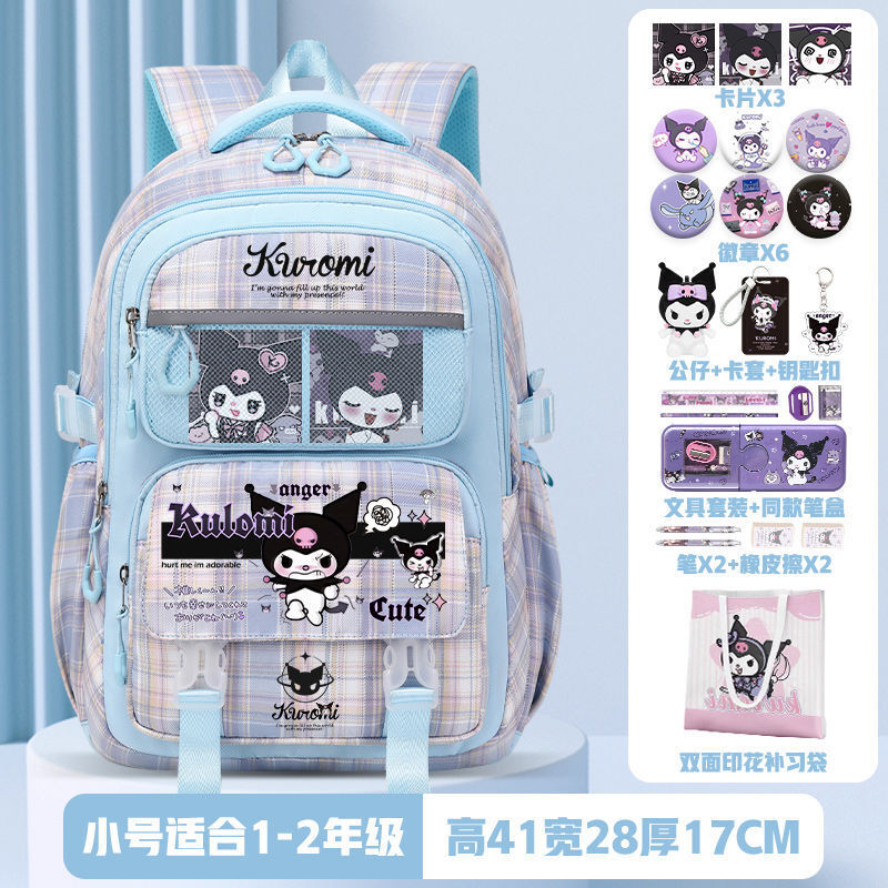 Sanrio tas sekolah kartun untuk anak, tas ransel pelindung tulang belakang kapasitas besar pengurang beban anak-anak tahan air, tas sekolah kartun Clow M baru