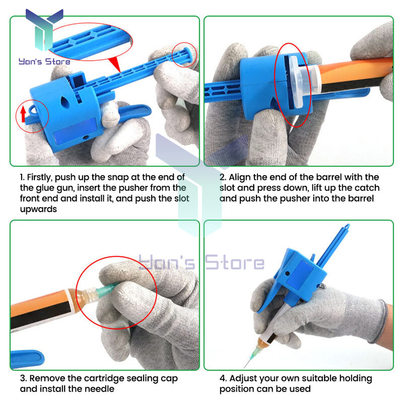 10CC 30CC Manual Glue Needle Booster Suit Strzykawka Pasta do spawania olejowa Narzędzie do napędu RL-062B RL-062A do kleju do oleju lutowniczego