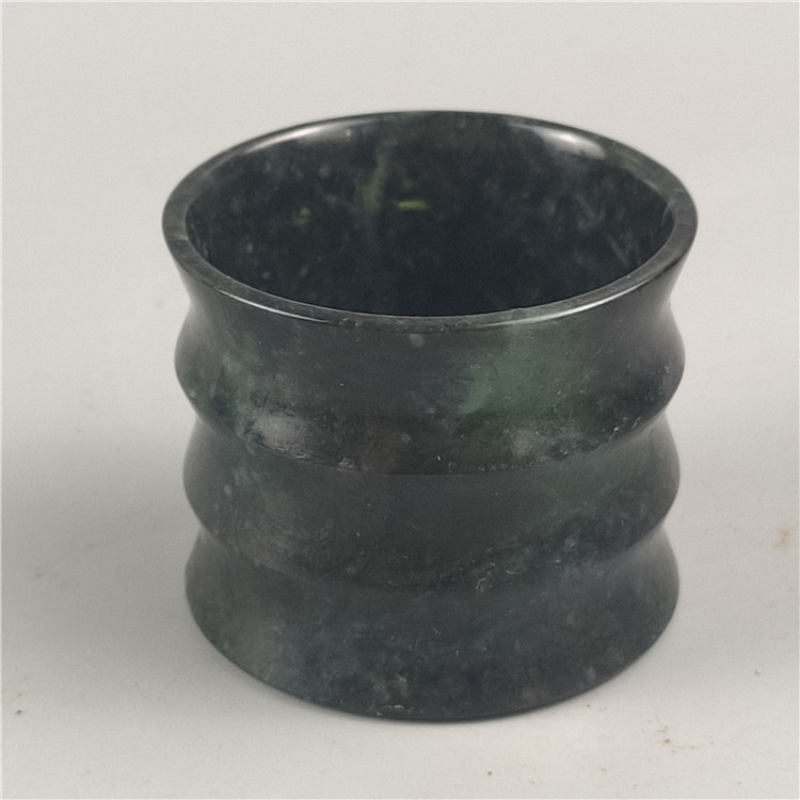 Natural Medicine King Stone Serpentine Stone Bamboo Joint Cup with Magnetic Wine Cup Tea Cup