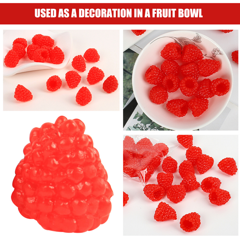 Frutas artificiales decorativas de 18 piezas para niños, modelos simulados de fresas salvajes, Raspberry falsa de Pvc, utilería para fotos