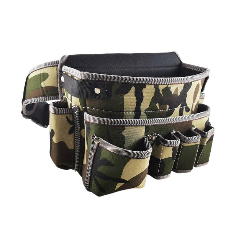 Bolsa de herramientas de cintura, bolsillo con cinturón, ajustable, portátil, multifuncional, práctico