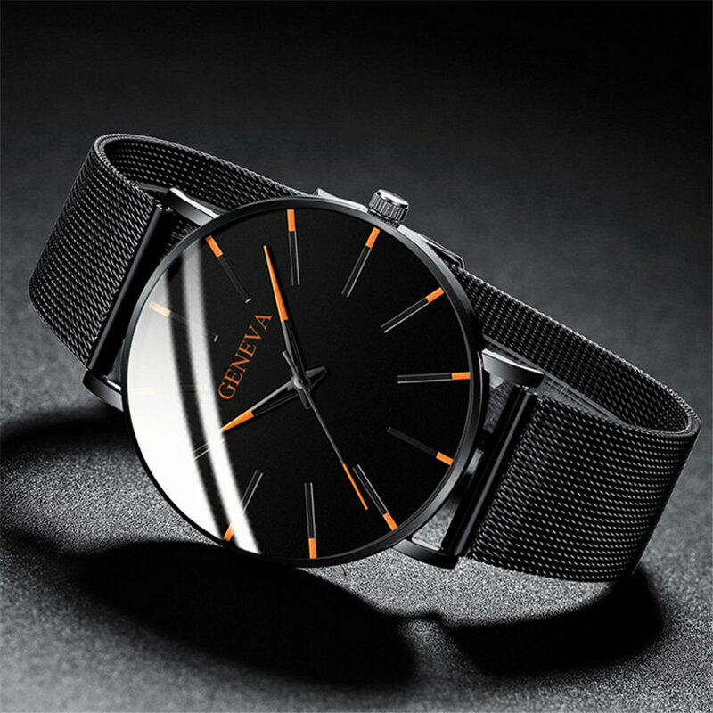 2024 neue Luxus Herren Mode ultra dünne Uhren für männliche Unternehmen Edelstahl Mesh Quarzuhr Relogio Masculino heiße Uhr