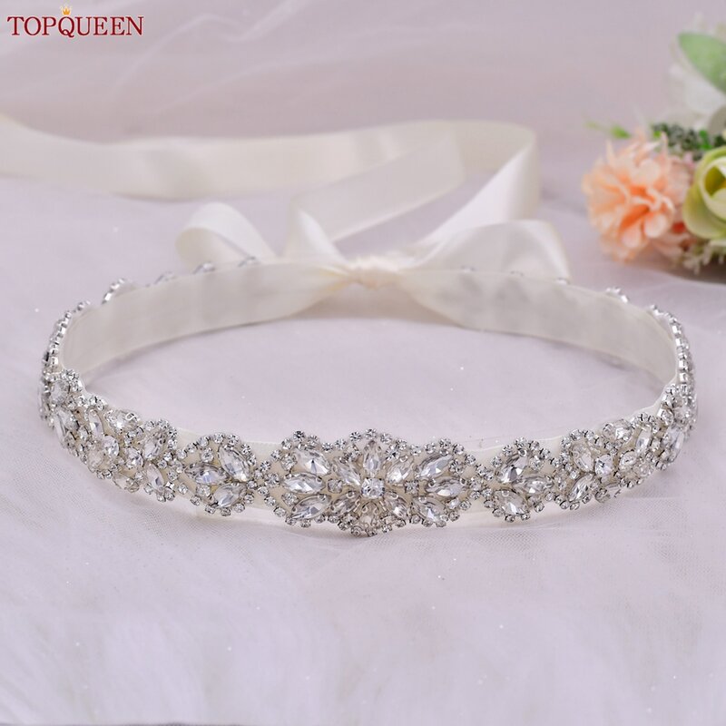 Top queen s75 Braut Hochzeits kleid Gürtel Silber Strass Kristall elegante Luxus hand gefertigte Perlen Brautjungfer Frauen Kleider Gürtel