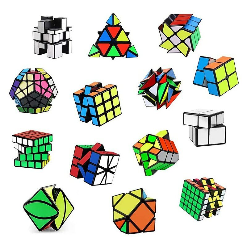 QIYI-cubo mágico de fibra de carbono para niños y adultos, pegatina de velocidad, rompecabezas, 2x2, 3x3, 4x4, 5x5, SkewB Fisher