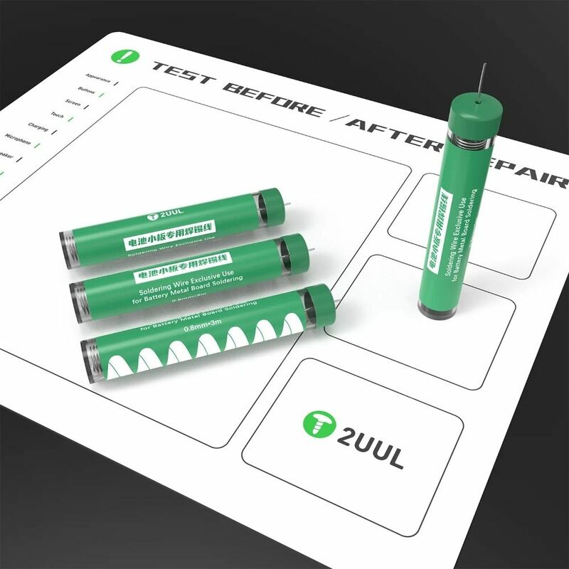 2UUL-herramientas de reparación de cables de soldadura sin punto, línea de soldadura, cable de soldadura, batería, placa Matel, 3m, 0,8mm