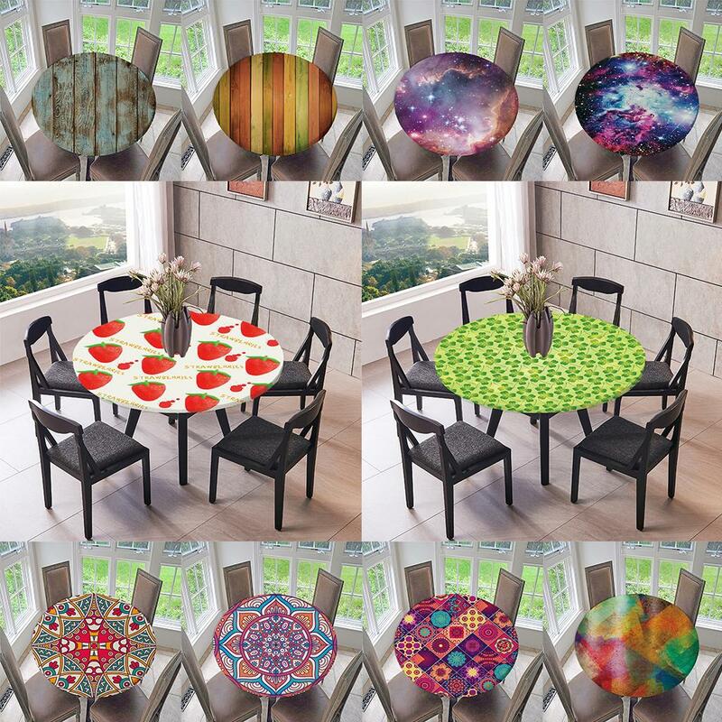 Waterproof ROUND Polyester TABLECLOTHS Table Cover - 47'' Or 59'' Diameter