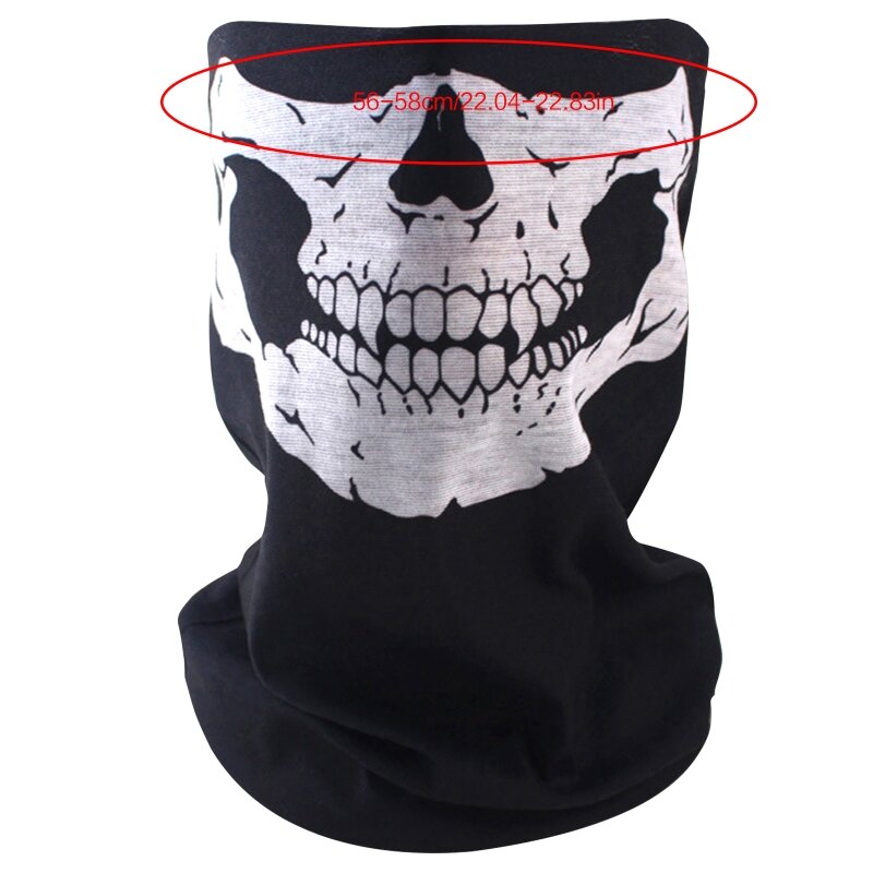 Bandana multifuncional con estampado calavera, forro para casco, máscara para cuello Camping, diadema deportiva