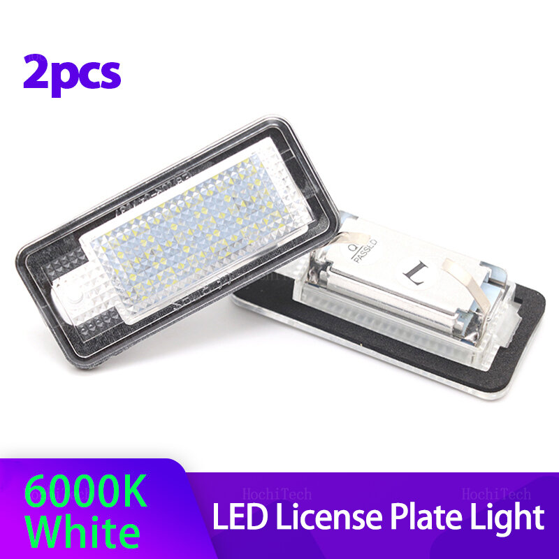 2Pcs License Plate Light For Audi A3 A4 S4 RS4 B6 B7 A6 RS6 S6 C6 S5 Q7 A8 S8 Avant  LED Light Car License Number Plate Lamp