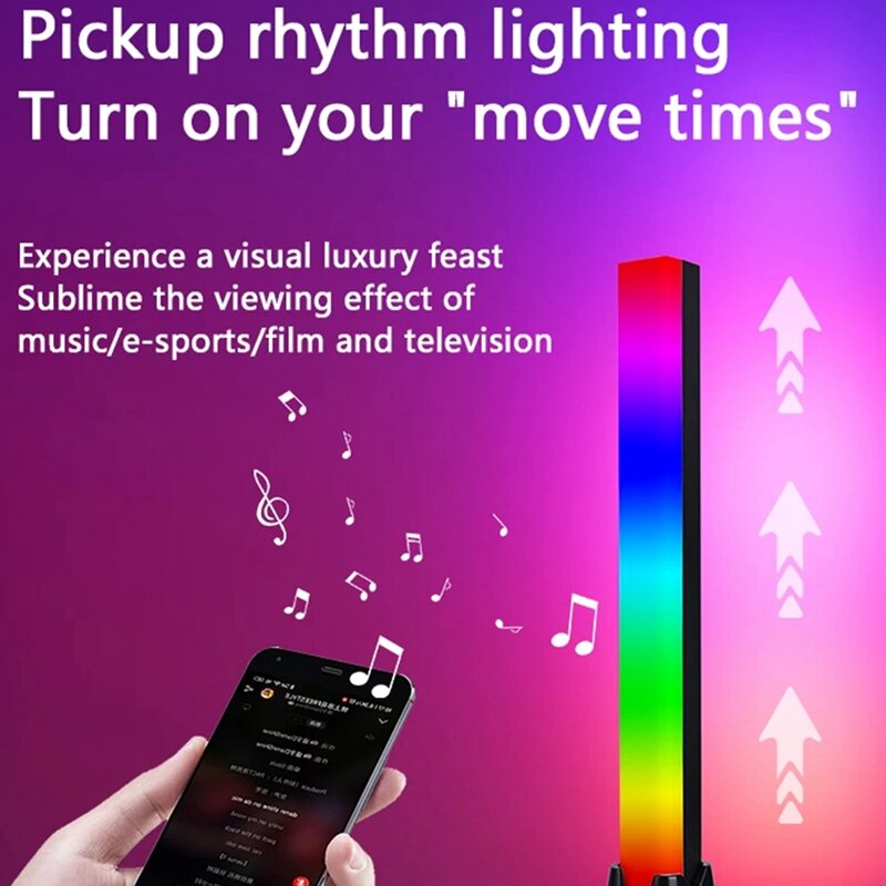 Ambience Set lampu LED RGB, cahaya suasana suara dinding TV komputer Pickup Game Set lampu pintar permainan