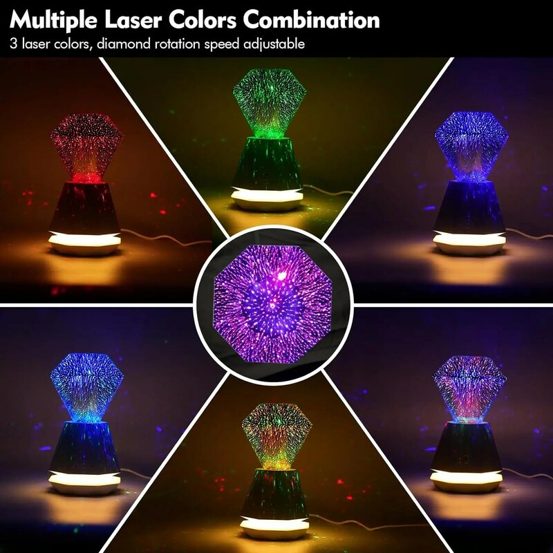 Famous led light diamonlite table lamp romantic camp tent lights with music show decorations projector