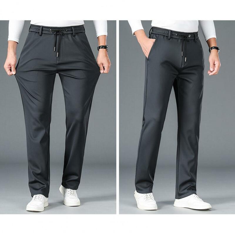 Men Jogging Trousers Men's Breathable Drawstring Sweatpants with Elastic Waist Side Pockets for Daily Wear Sports Travel for Men