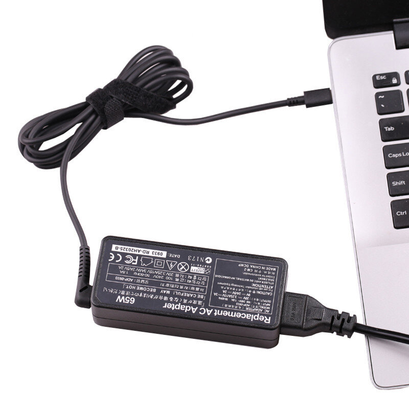 Adaptador de alimentação USB tipo C, carregador portátil, adaptador AC para Lenovo, 65W