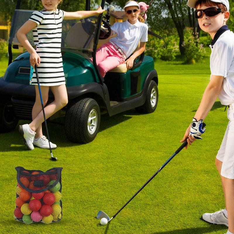 Bolsa de malla de nailon multiusos para bolas de Golf, bolsa de almacenamiento portátil para golfistas, bolsa de ahorro de espacio para pelotas de tenis