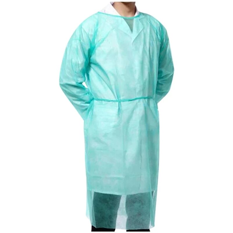 10/100 unisex disposable protective isolation suits, anti-spitting, water-proof, oil-proof nursing suits, anti-fog nursing suits