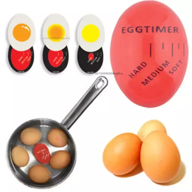 Eggtimer-temporizador de huevos hervidos creativo, herramientas de cocina, accesorios de alerta de alimentos, alarma de cocina de dulces, Gadget de decoración, herramientas de temporizador rojo