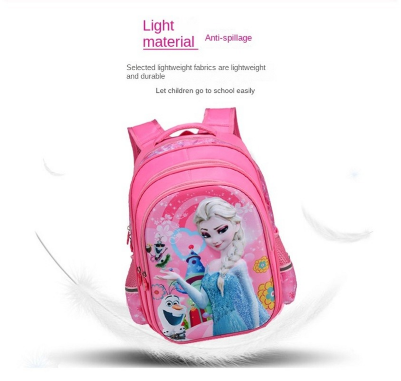 ديزني الكرتون المجمدة 2 الابتدائية حقيبة مدرسية رياض الأطفال الأميرة على ظهره فتاة ضوء الموضة على ظهره حقيبة سفر سعة كبيرة