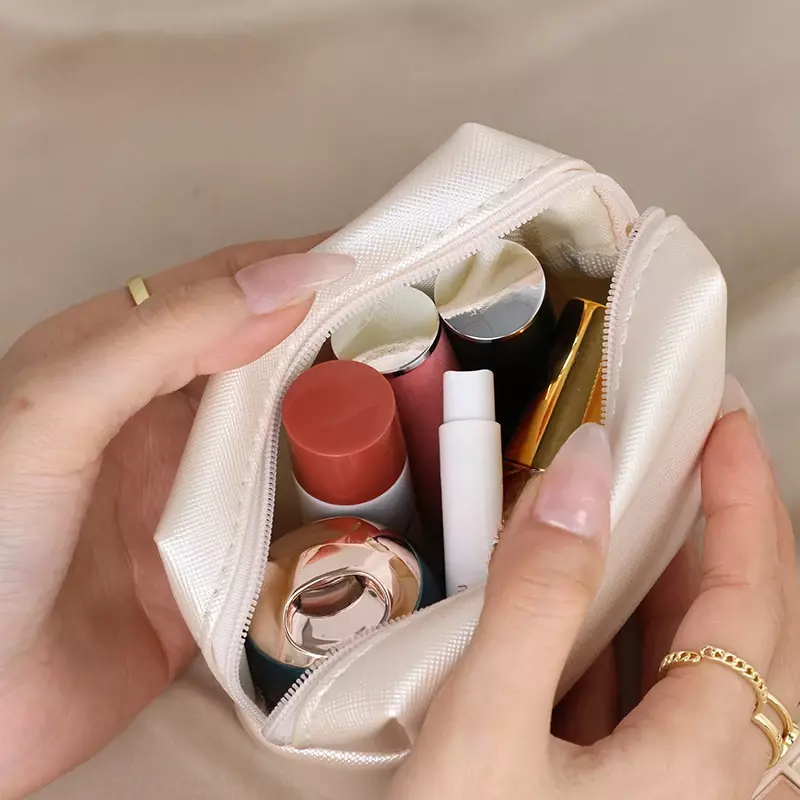 Bolsa de cosméticos portátil para mujer, Mini bolsa de joyería hermosa, bolsa de lápiz labial, bolsa de almacenamiento de moda para viajes al aire libre