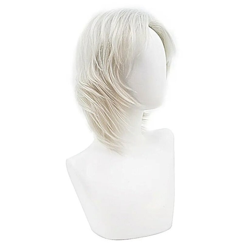 Wig Anime laba-laba gunung hantu putih cosplay putih sedikit keriting headband sintetis wig Pelucas rambut penggunaan pesta sehari-hari