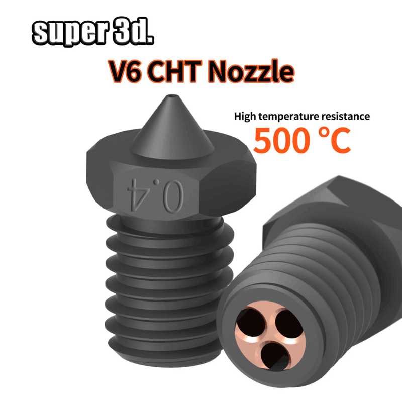 V6 CHT Nozzle Hardened Steel E3D V6 High Flow Clone CHT 3d Printer Parts Nozzles For Ender 3 Hotend Titan Extruder Prusa i3 MK3