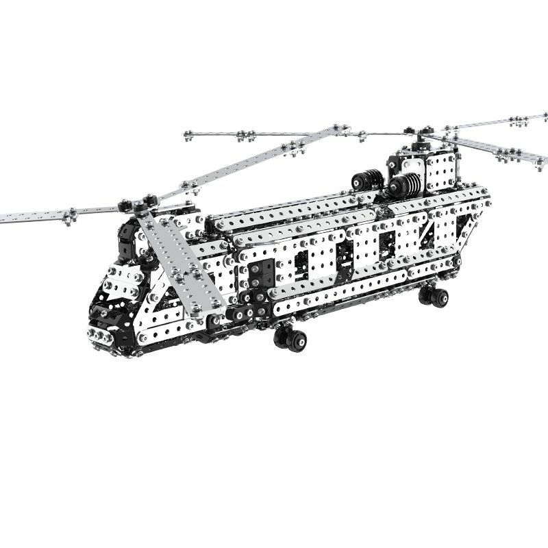 Rompecabezas de metal 3D de 1413 piezas, montaje de precisión, modelos de helicópteros Chinook entusiastas militares, regalos de cumpleaños/Decoraciones de modelos