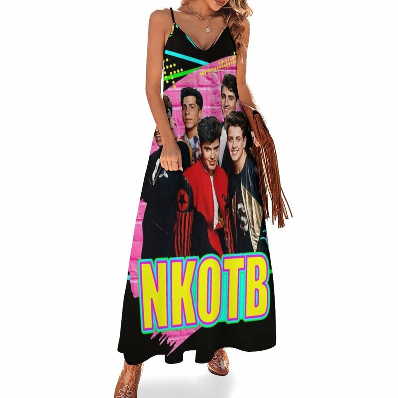 Nkotb-女性のためのクラシックなノースリーブドレス、セクシーなドレス、エッセンシャル、音楽、結婚式、ゲスト、夏、2024