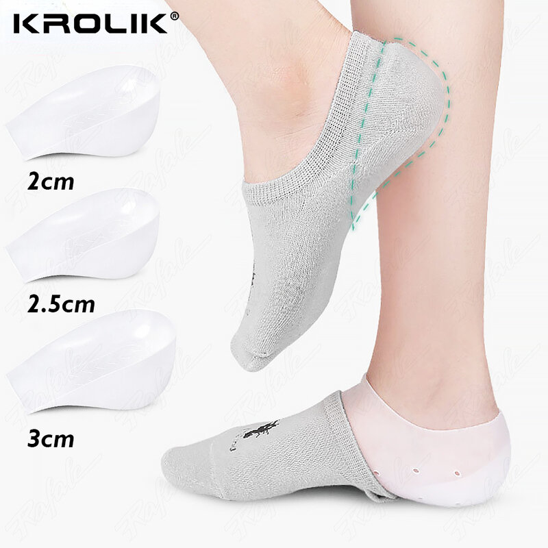 Unsichtbare Höhe erhöhen Einlegesohlen Frauen Männer Fersen polster Silikon gel Fersen schalen heben Socken Einlegesohle für Fersen bogen Unterstützung Fußpflege
