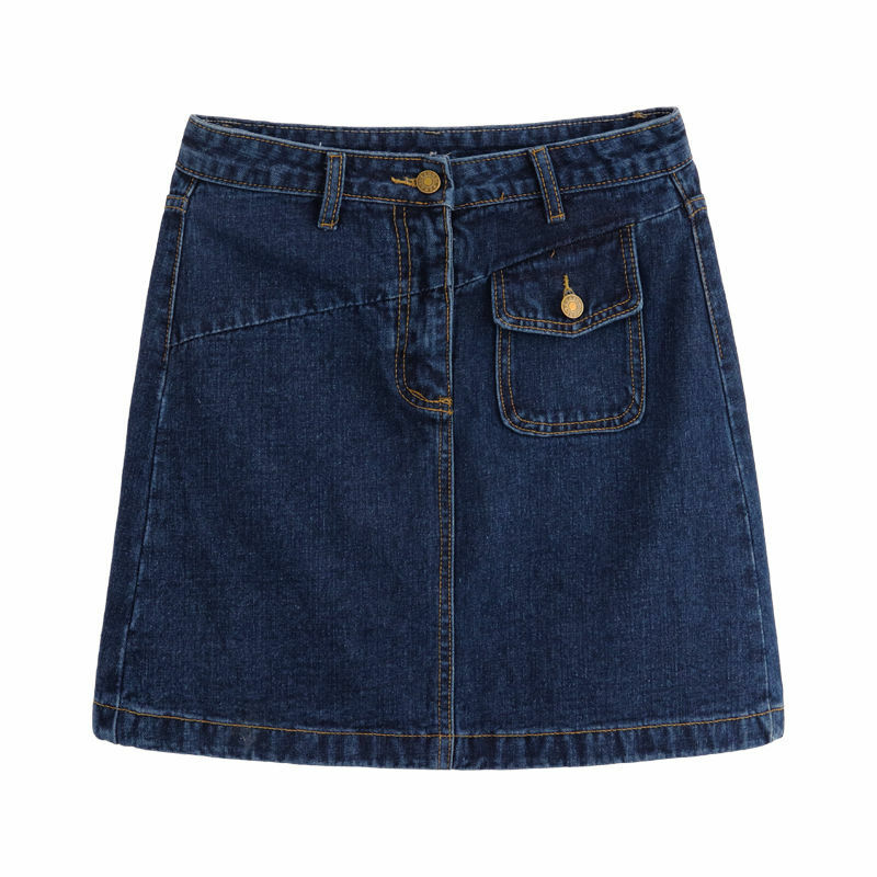 Женская джинсовая юбка с карманами, короткая юбка с высокой талией, прикрывающая ягодицы, в Корейском стиле, Y2K, Летний сезон